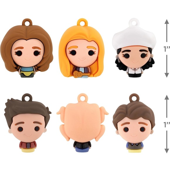 NIB Hallmark Friends Miniature Christmas Ornaments, Set of 6 - Picture 4 of 5